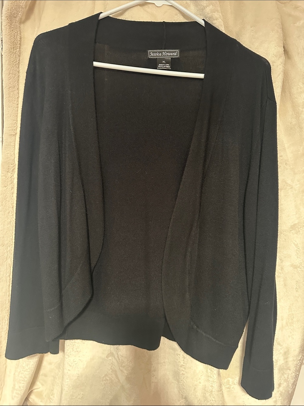 Jessica Howard Black Open Front Cardigan